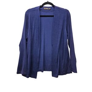 Piccadilly Fashions Navy Blue Ribbed Open Front Cardigan Womens Medium Canada
